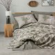 Lenjerie pat dublu Senso Verde Petrol bumbac ranforce cu design abstract, modern si natural pentru dormitor.