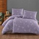 lenjerie pat dublu Goodnight Moonmist verde salvie bumbac ranforce cu zodii si constelatii First Choice
