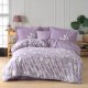 lenjerie de pat dublu, poplin percale, Hobby Home, albastru, imprimeu floral, fluturi, elegant, dormitor