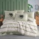 Lenjerie pat dublu Squal Sea Hobby Home poplin percale model geometric albastru cu dungi si accente abstracte