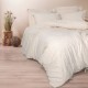 Lenjerie de pat din in si bumbac Esmira Bej - Cotton Box, 6 piese, cu broderie florala si fundite decorative