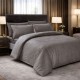 Lenjerie de pat Jacquard Nodus alb bumbac satinat, motive complexe jacquard, 6 piese