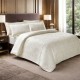 Lenjerie de pat Jacquard Nodus alb bumbac satinat, motive complexe jacquard, 6 piese