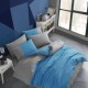 Lenjerie pat dublu poplin percale uni Diamond Galben/Gri