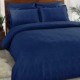 Lenjerie de pat albastru închis din satin cu detalii jacquard, model TAC Jakar Vision, realizată din bumbac 100% satinat.