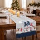 Napron Craciun Checo bumbac 100% verde-rosu cu carouri si accente festive