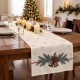 Napron Craciun Checo bumbac 100% verde-rosu cu carouri si accente festive