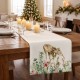 Napron Craciun Checo bumbac 100% verde-rosu cu carouri si accente festive