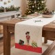 Napron Craciun Checo bumbac 100% verde-rosu cu carouri si accente festive