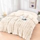 Patura cocolino antracit 200x230cm, imitatie a blanii de iepure, moale si calduroasa