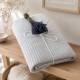 Pled tricotat din bumbac bej 160x220 cm cu model spic