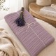 Pled tricotat din bumbac gri inchis 160x220 cm cu model spic