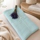 Pled tricotat din bumbac gri inchis 160x220 cm cu model spic
