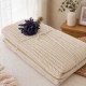 Pled tricotat din bumbac 100%, lila 220x240 cm cu model spic