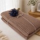 pled tricotat din bumbac maro F11 160x220 cm model spic