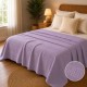 Pled waffle crem din bumbac 100%, 220x240 cm, cu textura gofrata geometrica