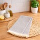 prosop bucatarie bumbac 100% peshtemal 30x50 cm colored gri antracit jacquard