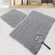 Set 2 covorase baie bumbac Victoria Roz anti-alunecare cu fir rasucit