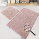 Set 2 covorase baie bumbac Victoria gri anti-alunecare cu fir rasucit