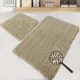Set 2 covorase baie bumbac Victoria Roz anti-alunecare cu fir rasucit