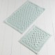 Set 2 covorase baie Alessia Home Bambi Cotton bej cu model geometric