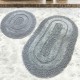 Set 2 covorase baie bumbac, Alessia Home, Macoroni Dark Grey