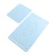 Set 2 covorase baie Tropik Home Elite bej din bumbac cu model embosat, dimensiuni 60x100 si 50x60 cm
