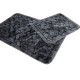 Set 2 covorase baie Tropik Home albastru geometric, din bumbac cu model embosat