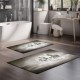 Set 2 covorase baie catifelate, imprimeu digital cu cai, antiderapante