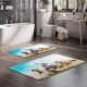 Set 2 covorase baie catifelate, imprimeu digital cu cai, antiderapante
