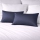 Cearceaf pat dublu 240x260 cm bumbac satinat premium Albastru First Choice
