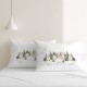 Fata de masa craciun snowy bumbac 100 cu brazi si casute 140x320cm