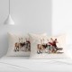 Set 2 fete de perna craciun glow bumbac 100% 50x70cm cu cabana si peisaj de iarna