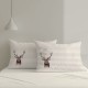 Set 2 fete de perna craciun glow bumbac 100% 50x70cm cu cabana si peisaj de iarna