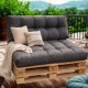 Set perne paleti gradina negru cu dungi saltea spatar canapea