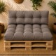 set 2 perne paleti gri cu model patratele, sezut 80x120 cm si spatar 45x120 cm