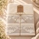Set 2 prosoape bej Arliva Home din bumbac 100% cu broderie pasarele, ambalate in cutie