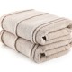 Set 2 prosoape bumbac 100% microcoton gri inchis 75x150 cm, Hobby Home, Arden cu dungi in relief
