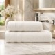 Set 2 prosoape baie bumbac 100% terry 500 GSM Rabi maro cu bordura texturata