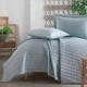 Set 3 piese cuvertura 240x260cm +2 fete perna 50x70cm, bumbac 100%, Pedra v2 Gri