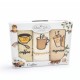 Set 3 prosoape bucatarie bumbac 100% cu broderie Coffee Brown 30x50 cm in cutie eleganta