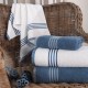 Set 6 prosoape mici bumbac crem si albastru 30x50cm, Hobby Home