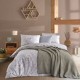 Set 5 piese, lenjerie de pat + patura, Nazenin Home, Amazon Petrol