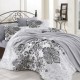 Set 5 piese, lenjerie de pat + patura, Nazenin Home, Amazon Petrol