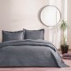 Set cuvertura TAC Harlow gri 250x260 cm cu 2 fete de perna matlasare ultrasonica model ondulat modern