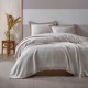 Set cuvertura jacquard bumbac 100%, culoare gri antracit, dimensiuni 240x260 cm, cu franjuri