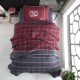 Set cuvertura pat copii cu masini de curse rosii Racing Team bumbac 100%