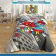 Lenjerie de pat Disney Spiderman Power, 1 persoană, 3 piese, bumbac 100%