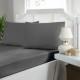 Cearceaf pt pat dublu plat din bumbac satinat, 240x260cm, cu 2 fete de perna, antracit, pentru un plus de confort.