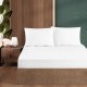 Set husa de pat cu elastic si 2 fete de perna, bumbac satinat, Roz pudra, 200x200 cm, potrivit pentru un dormitor elegant